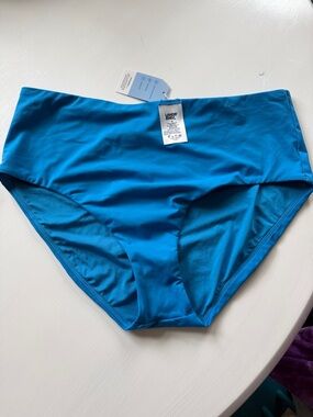 Lands' End Women's High-Waist Swim Bottoms — Turquoise Blue